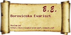 Borovicska Evariszt névjegykártya